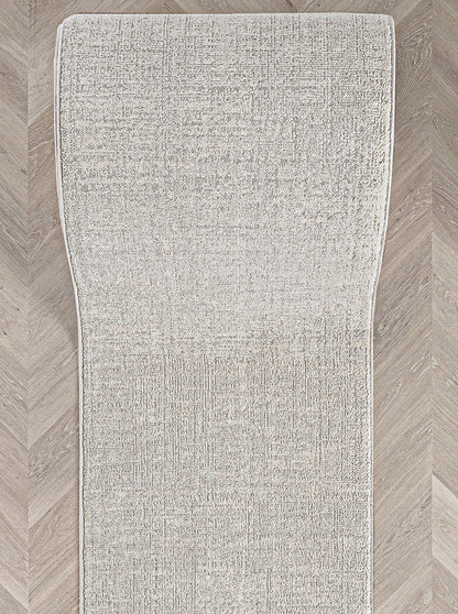 Custom Size Hallway & Stair Runner - Como Ivory Choose Your Width x Choose Your Runner Length- Made to Order Runner - Ultra-Soft,  Tweed Tonal Colors - Looped Pile