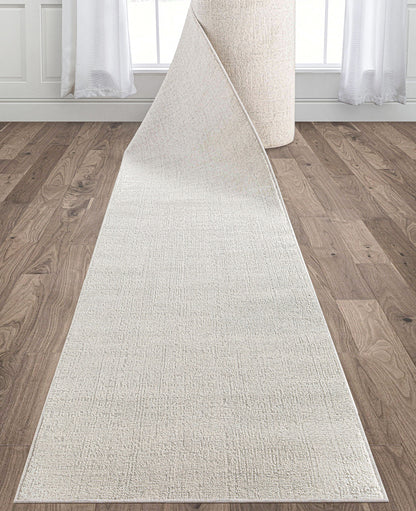 Custom Size Hallway & Stair Runner - Como Ivory Choose Your Width x Choose Your Runner Length- Made to Order Runner - Ultra-Soft,  Tweed Tonal Colors - Looped Pile