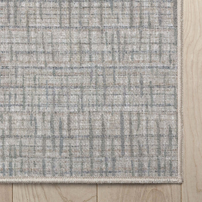 Bali Abstract Plaid Beige Flatweave Rug