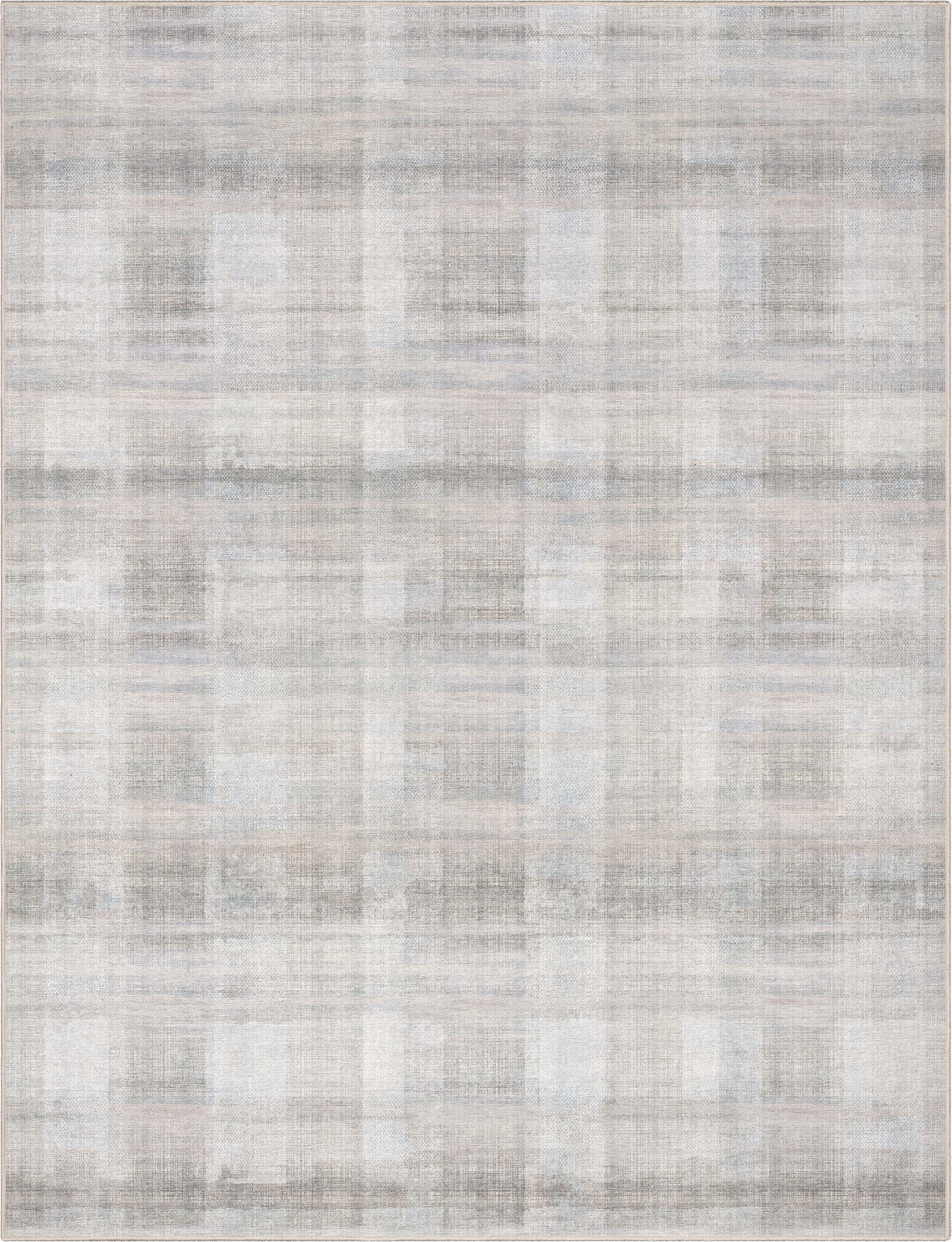 Parquet Abstract Plaid Beige Flatweave Rug