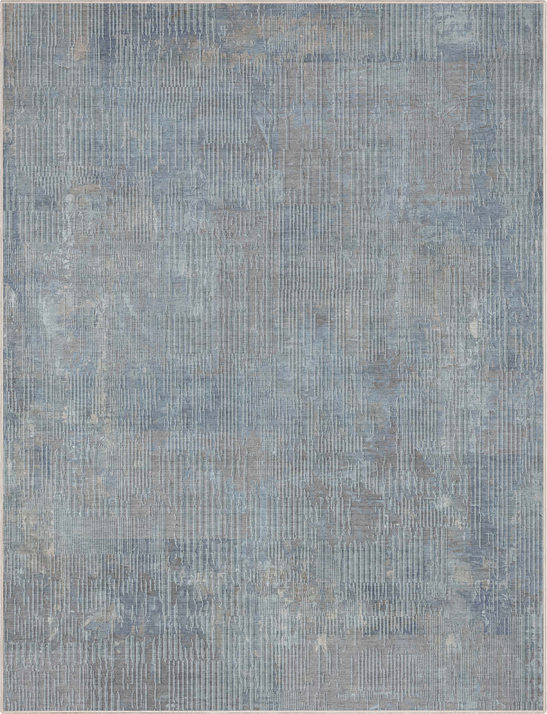 Acropolis Abstract Geometric Lines Blue Flatweave Rug