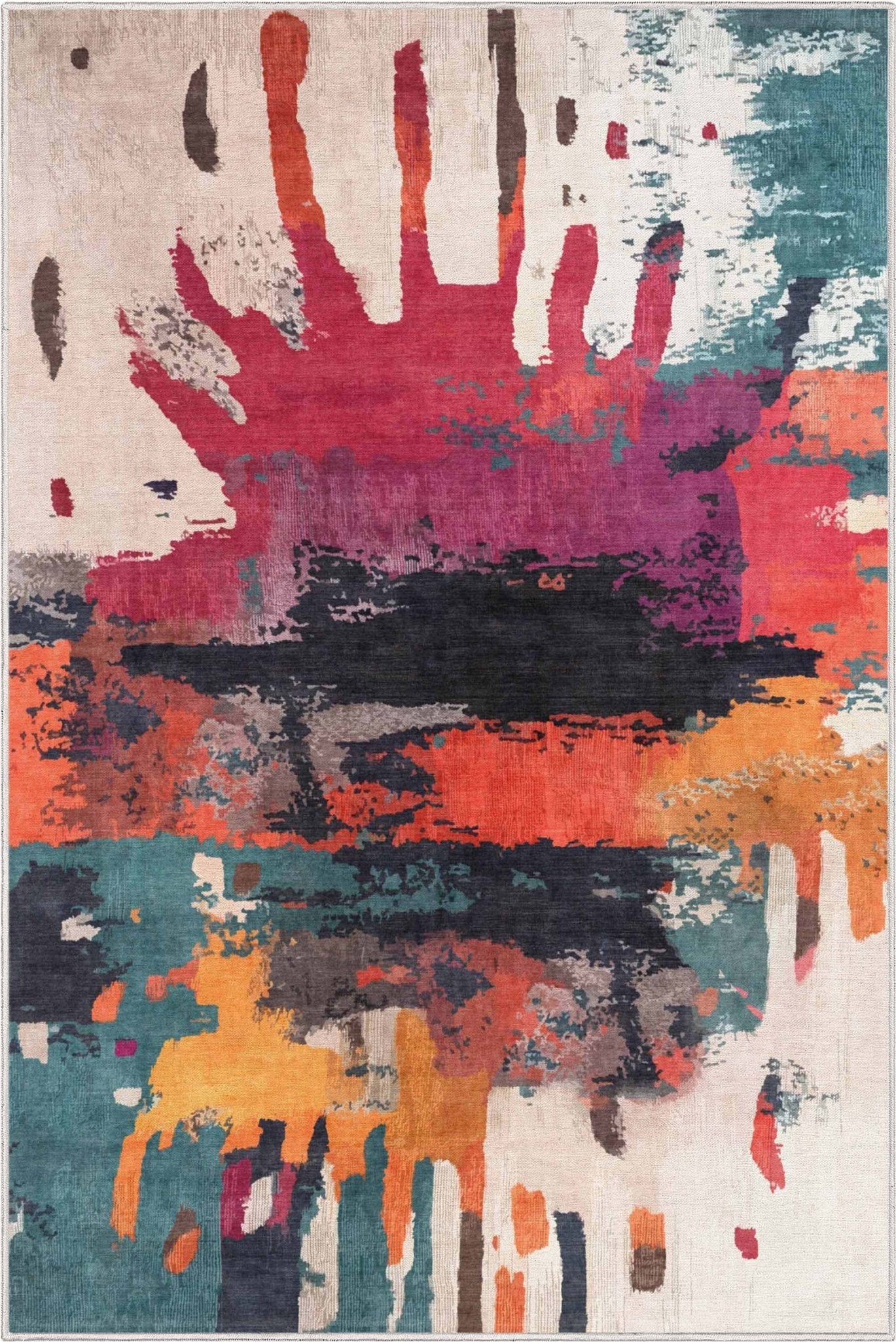 Apollo Chromatic Splash – Bold Paint-Splatter Flat Woven Multicolor Rug Well Woven