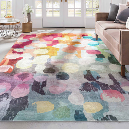 Apollo Galets d’Aquarelle – Abstract Watercolor & Pebble Flat Woven Multicolor Rug