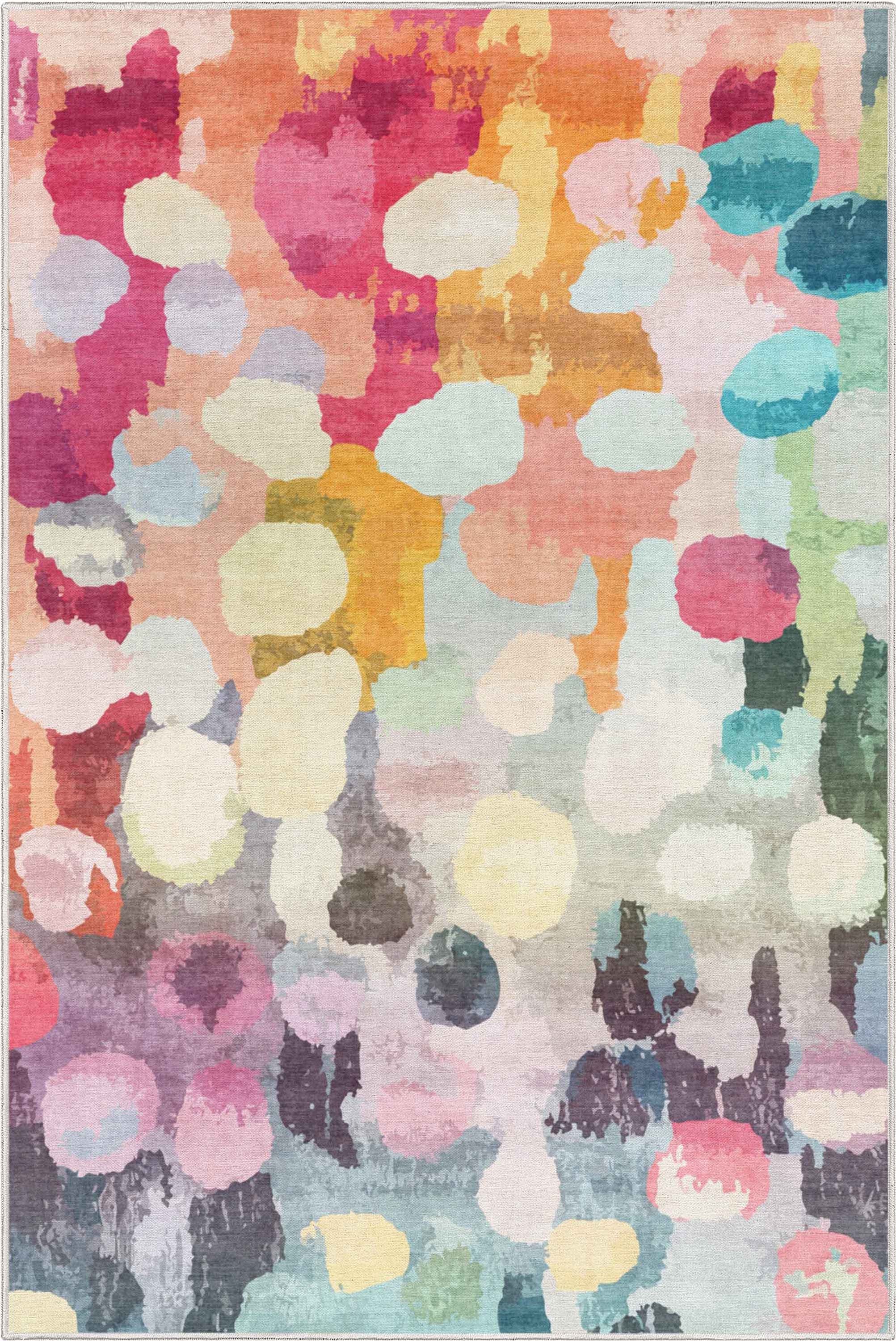 Apollo Galets d’Aquarelle – Abstract Watercolor & Pebble Flat Woven Multicolor Rug