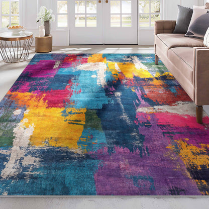 Apollo Marée Abstraite –  Abstract Marble Multicolor Rug