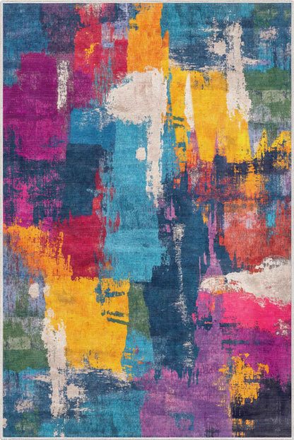 Apollo Marée Abstraite –  Abstract Marble Multicolor Rug