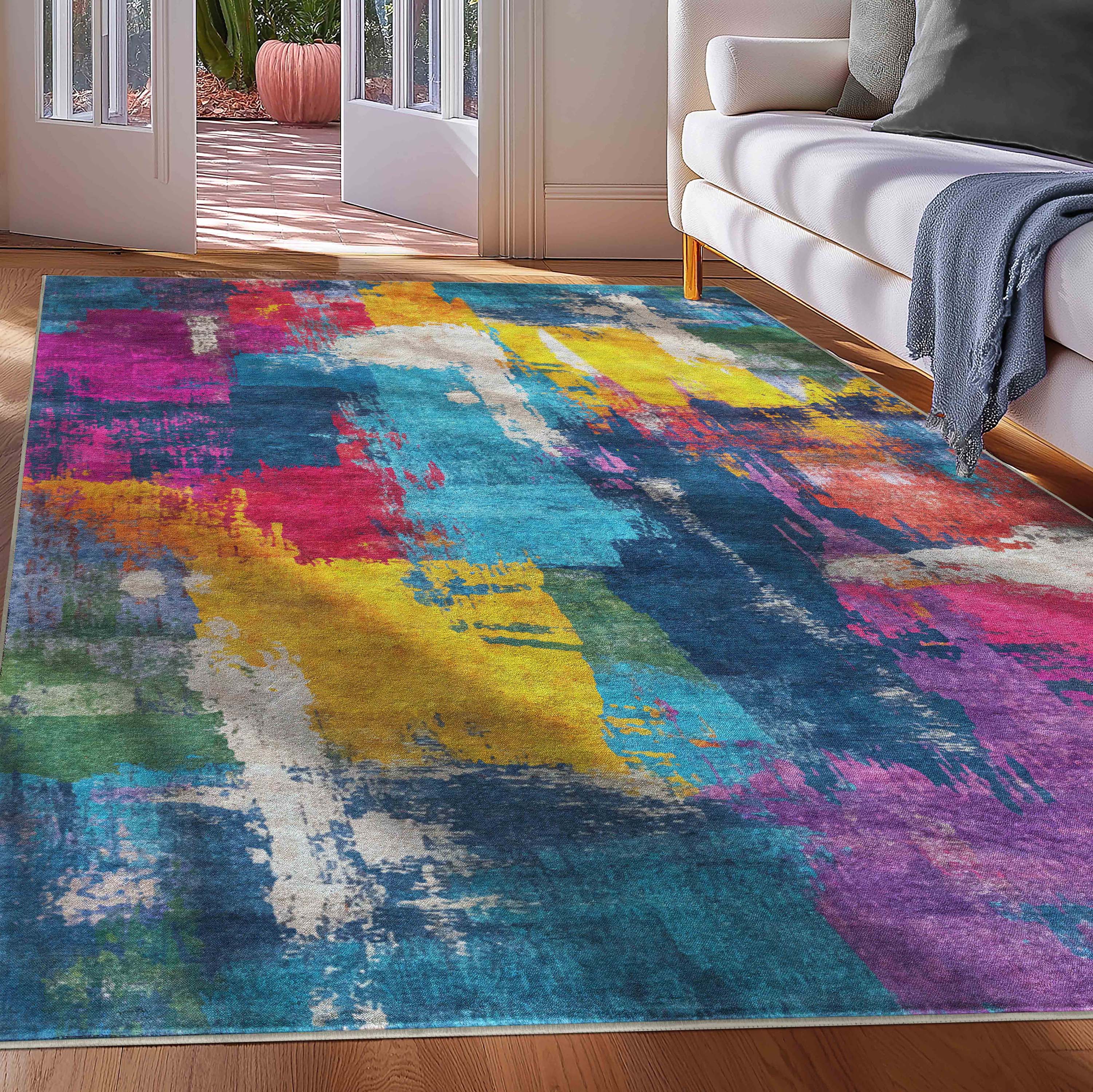 Apollo Marée Abstraite –  Abstract Marble Multicolor Rug