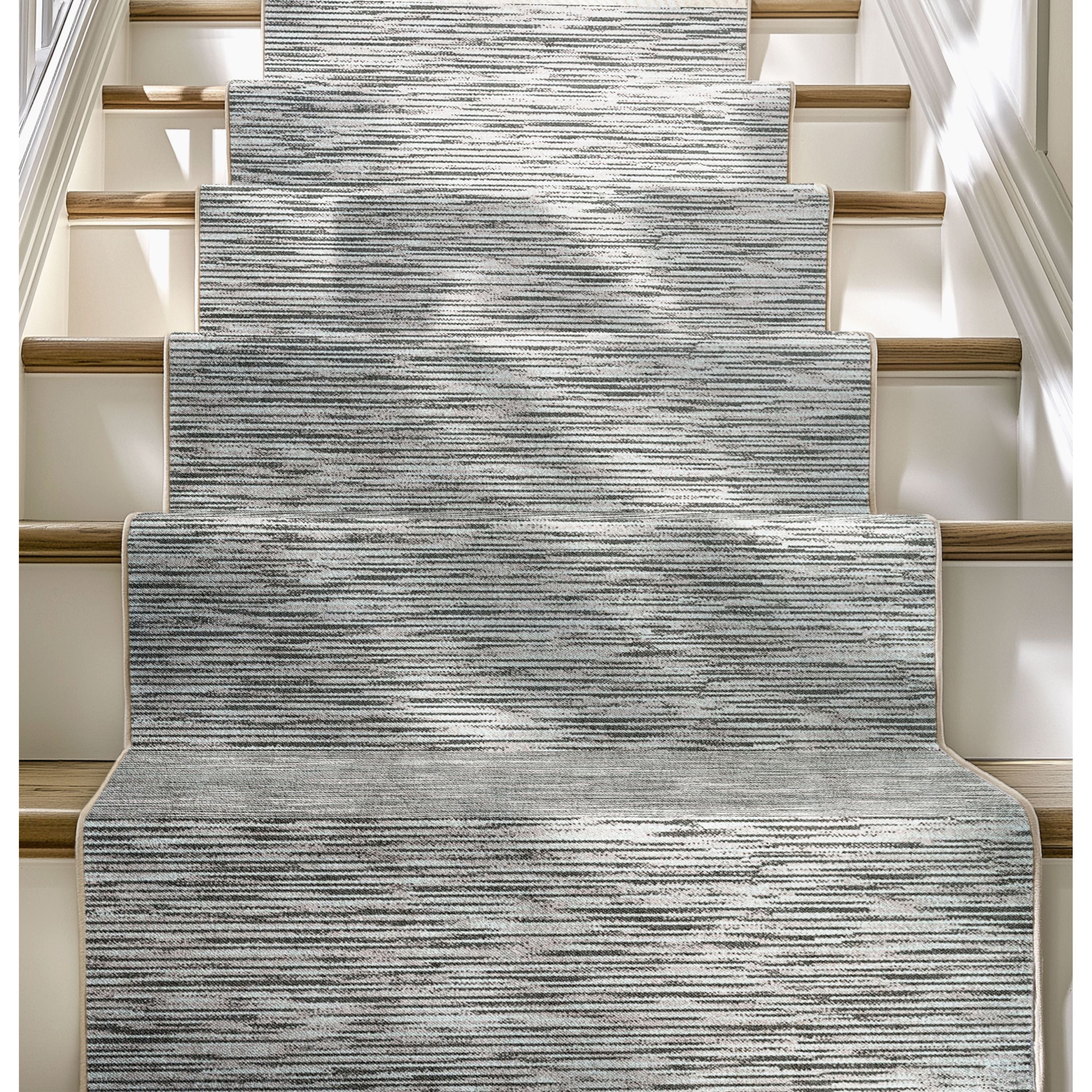 Custom Size Runner Modern Striations Almond Blush Choose Your Width x Choose Your Length Hallway Runner Rug