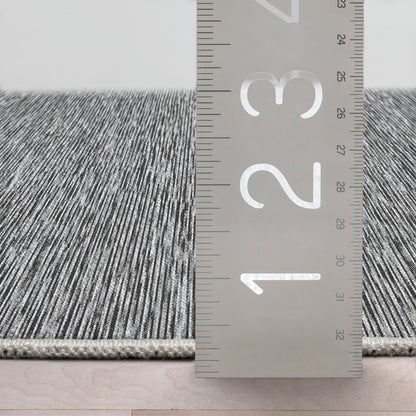 Custom Size Runner Striations Modern Striped Fogstone Pewter Choose Your Width x Choose Your Length Hallway Runner Rug