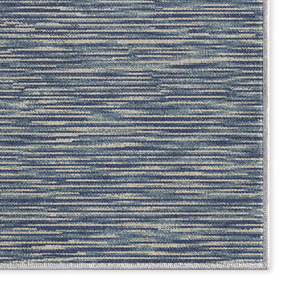 Custom Size Runner Striations Modern Striped Blue Fog Choose Your Width x Choose Your Length Hallway Runner Rug