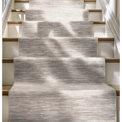 Custom Size Runner Striations Modern Striped Sandstone Elegance Choose Your Width x Choose Your Length Hallway Runner Rug