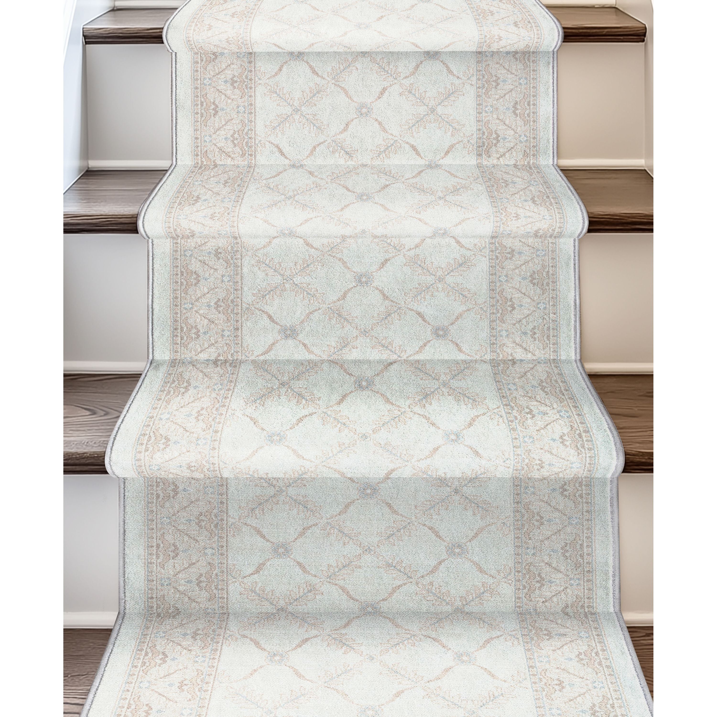 Custom Size Runner Regency Lattice Pearly Haven Choose Your Width x Choose Your Length Hallway Runner Rug