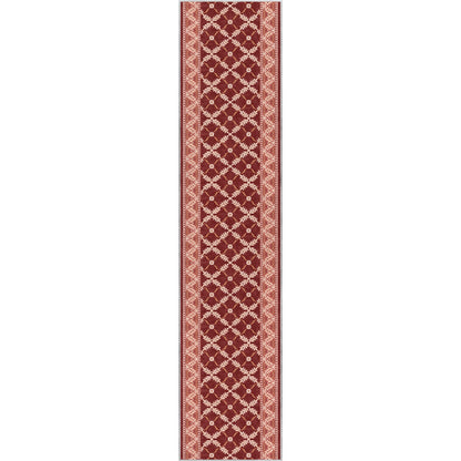 Custom Size Runner Regency Lattice Ruby Ember Choose Your Width x Choose Your Length Hallway Runner Rug