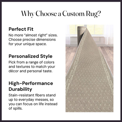 Custom Size Runner Windsor Diamond Desert Drift Choose Your Width x Choose Your Length Hallway Runner Rug