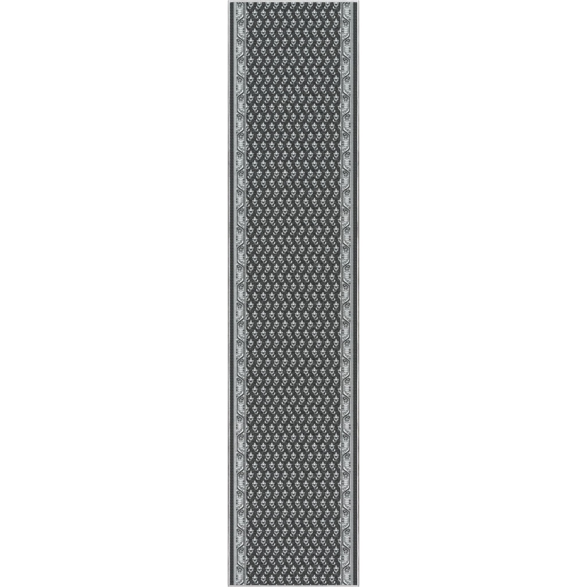 Custom Size Runner Windsor Diamond Midnight Ash Choose Your Width x Choose Your Length Hallway Runner Rug Well Woven