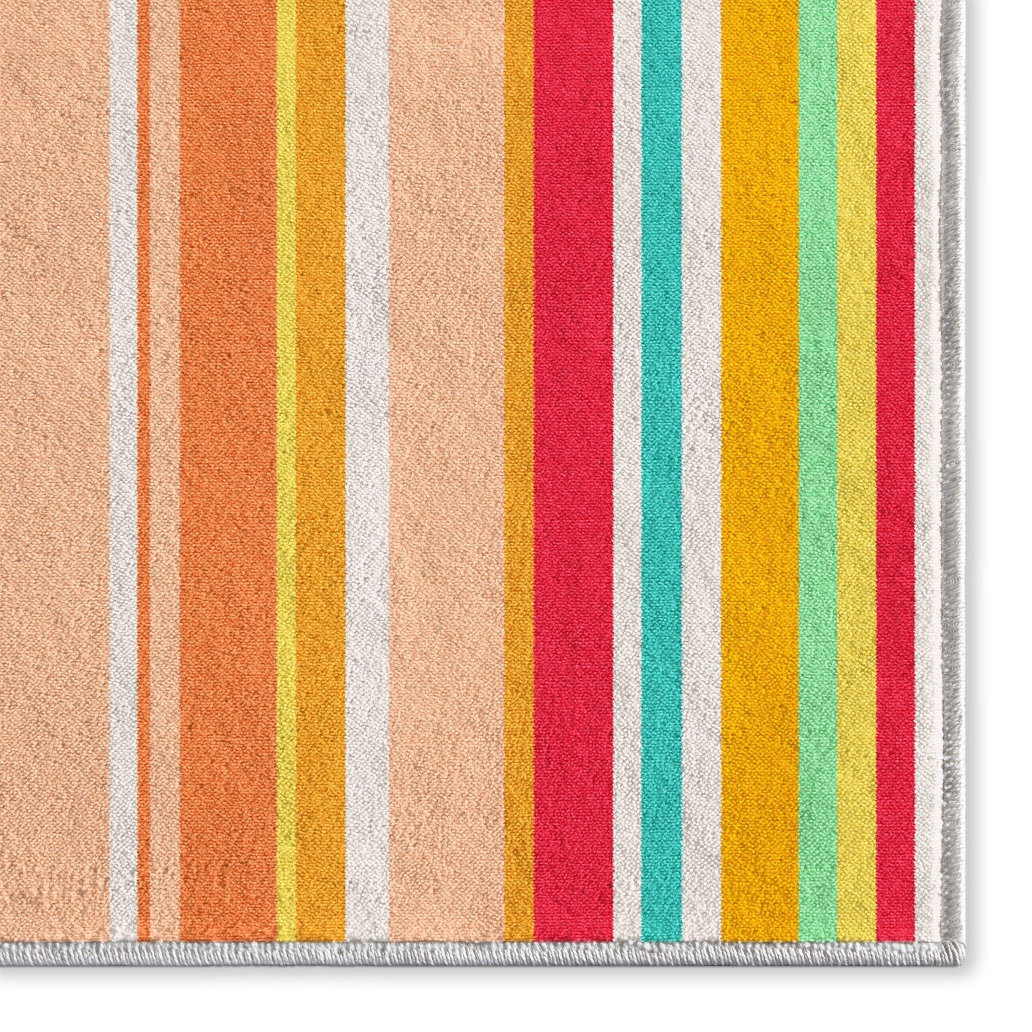 Custom Size Runner Seabreeze Lines Modern Multi Choose Your Width x Choose Your Length Hallway Runner Rug Well Woven