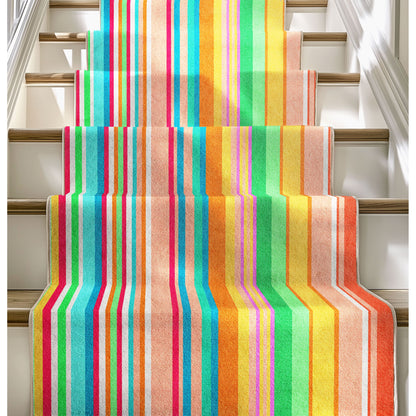 Custom Size Runner Seabreeze Lines Modern Multi Choose Your Width x Choose Your Length Hallway Runner Rug