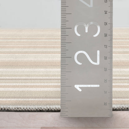 Custom Size Runner Seabreeze Lines Modern Moonlit Ivory Choose Your Width x Choose Your Length Hallway Runner Rug