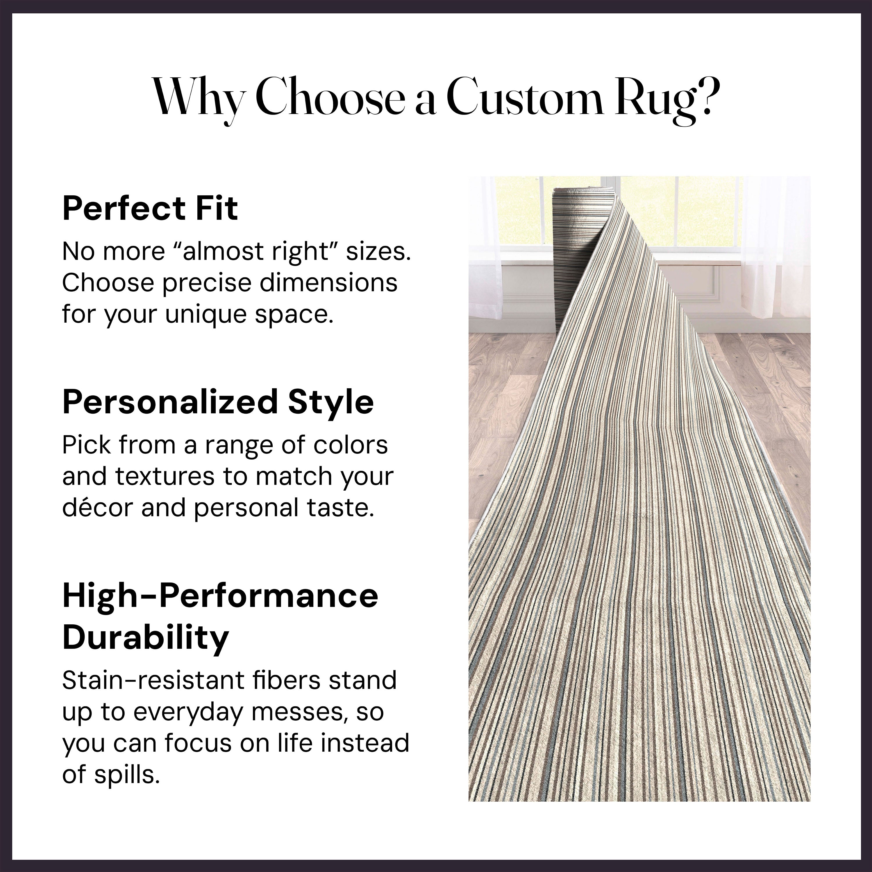 Custom Size Runner Seabreeze Lines Modern Cocoa Ridge Choose Your Width x Choose Your Length Hallway Runner Rug