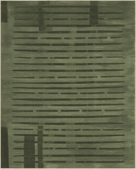 Apollo Elemental Terrane Green Striped Flatwoven Rug