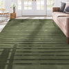 Apollo Elemental Terrane Green Striped Flatwoven Rug