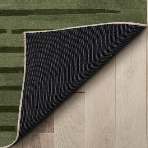 Apollo Elemental Terrane Green Striped Flatwoven Rug