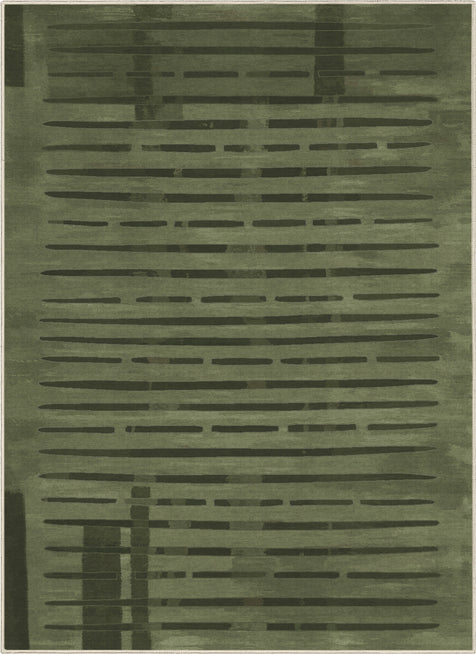 Apollo Elemental Terrane Green Striped Flatwoven Rug