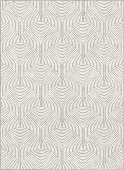 Apollo Echo Arch Pattern Beige Flatwoven Rug – Easy Clean & Durable