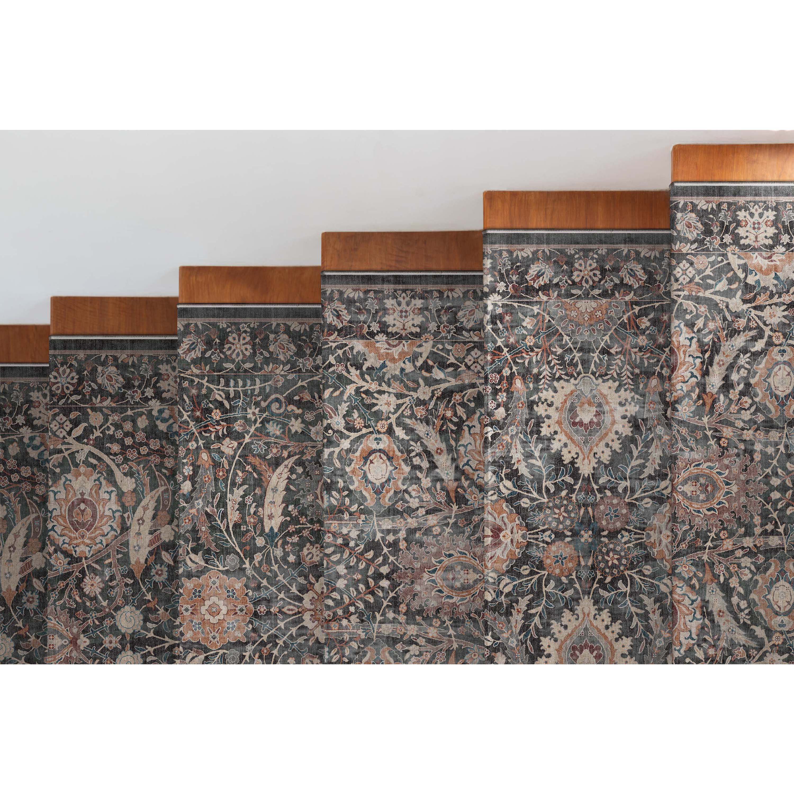 Custom Size Runner Liana Vintage Persian Oriental Charcoal Grey Choose Your Width x Choose Your Length Hallway Runner Rug