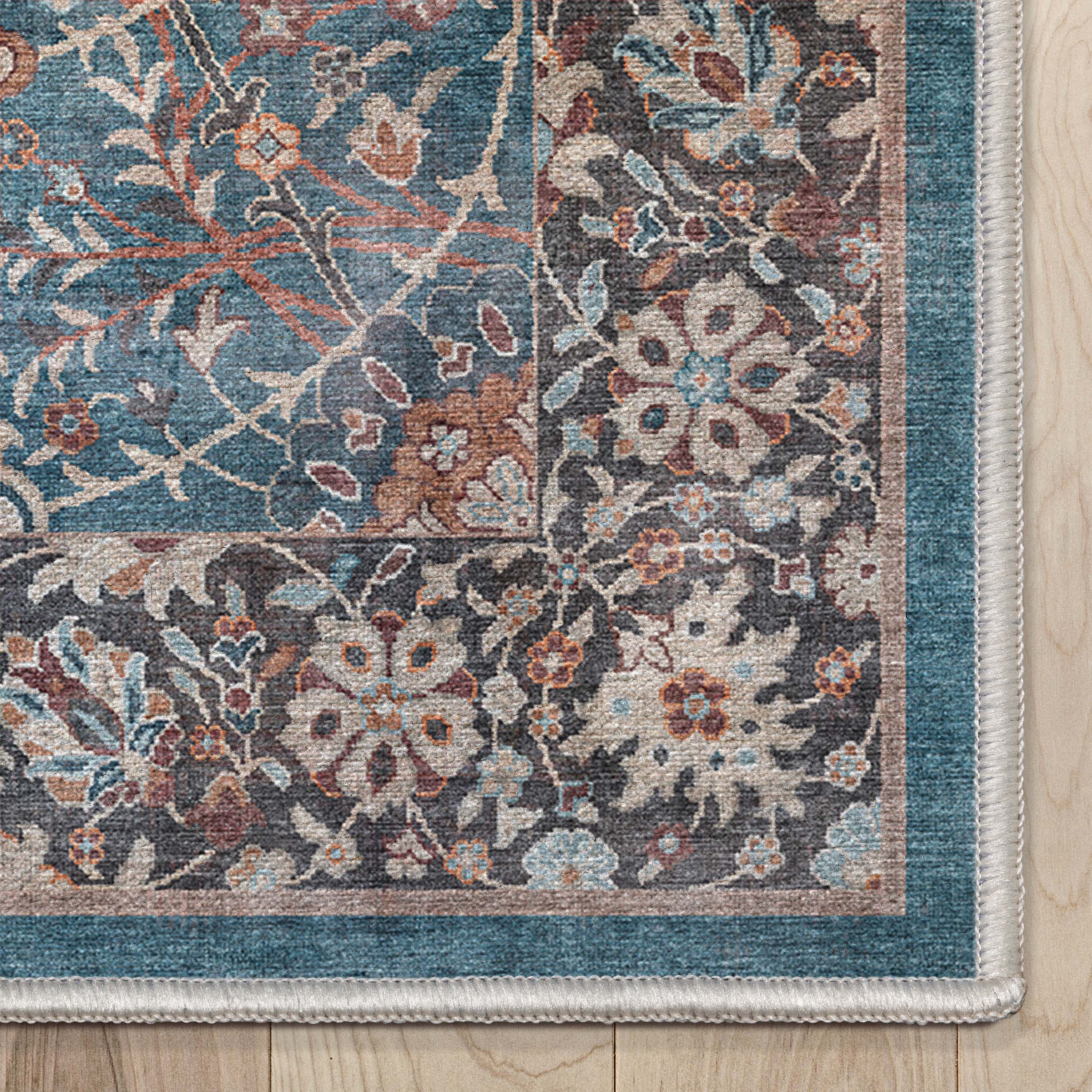 Custom Size Runner Liana Vintage Persian Oriental Teal Choose Your Width x Choose Your Length Hallway Runner Rug