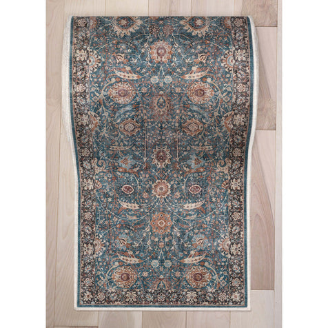 Custom Size Runner Liana Vintage Persian Oriental Teal Choose Your Width x Choose Your Length Hallway Runner Rug