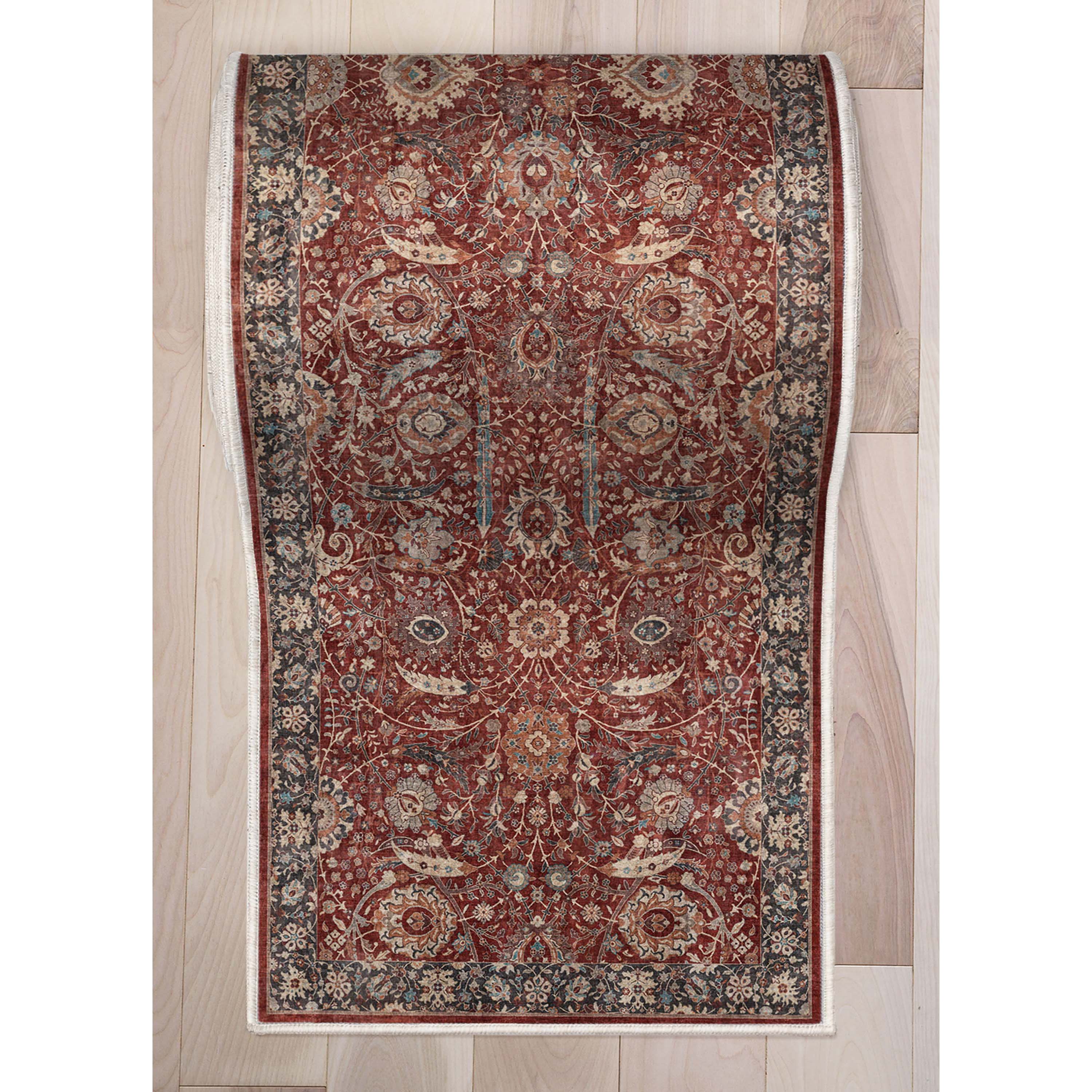 Custom Size Runner Liana Vintage Persian Oriental Red Choose Your Width x Choose Your Length Hallway Runner Rug