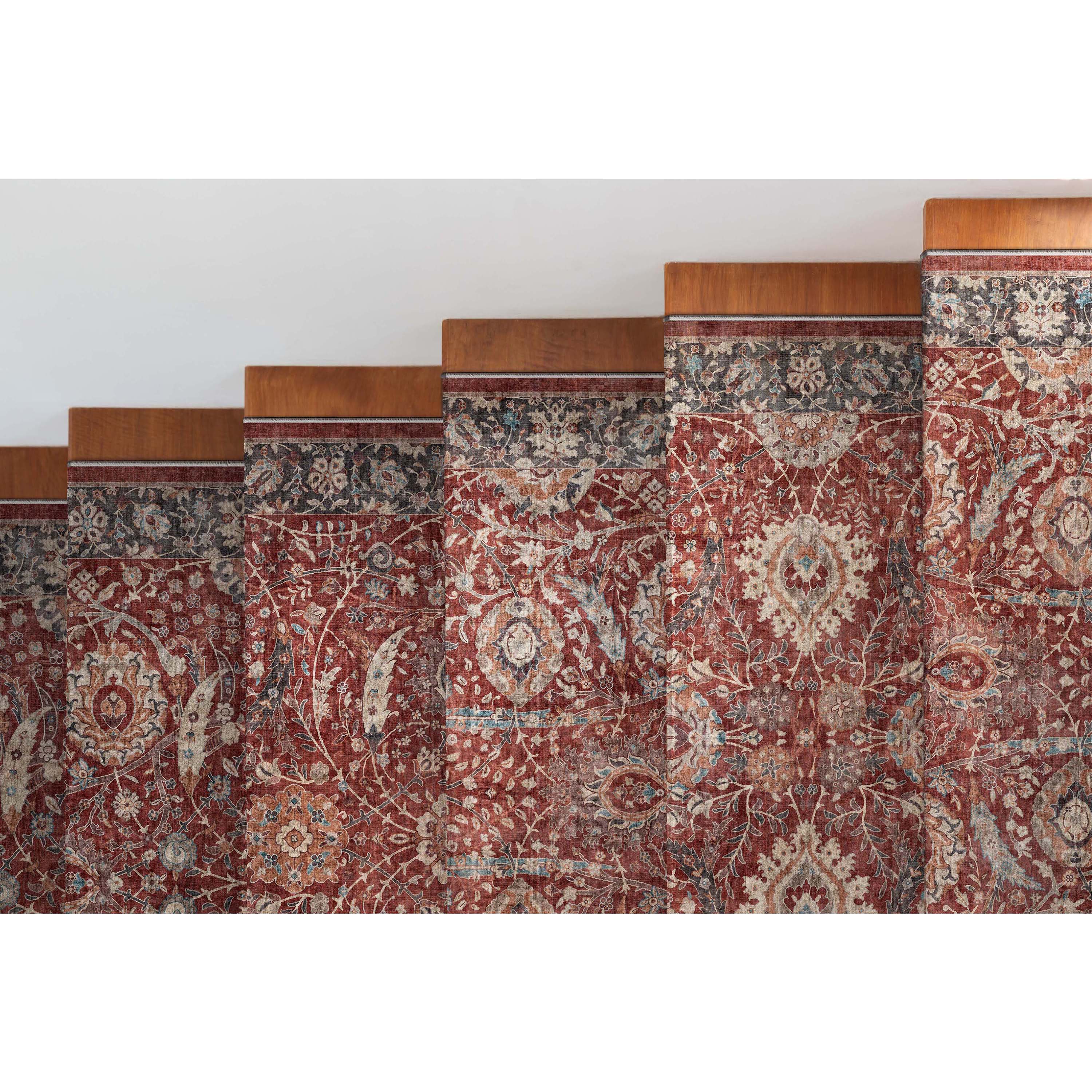 Custom Size Runner Liana Vintage Persian Oriental Red Choose Your Width x Choose Your Length Hallway Runner Rug