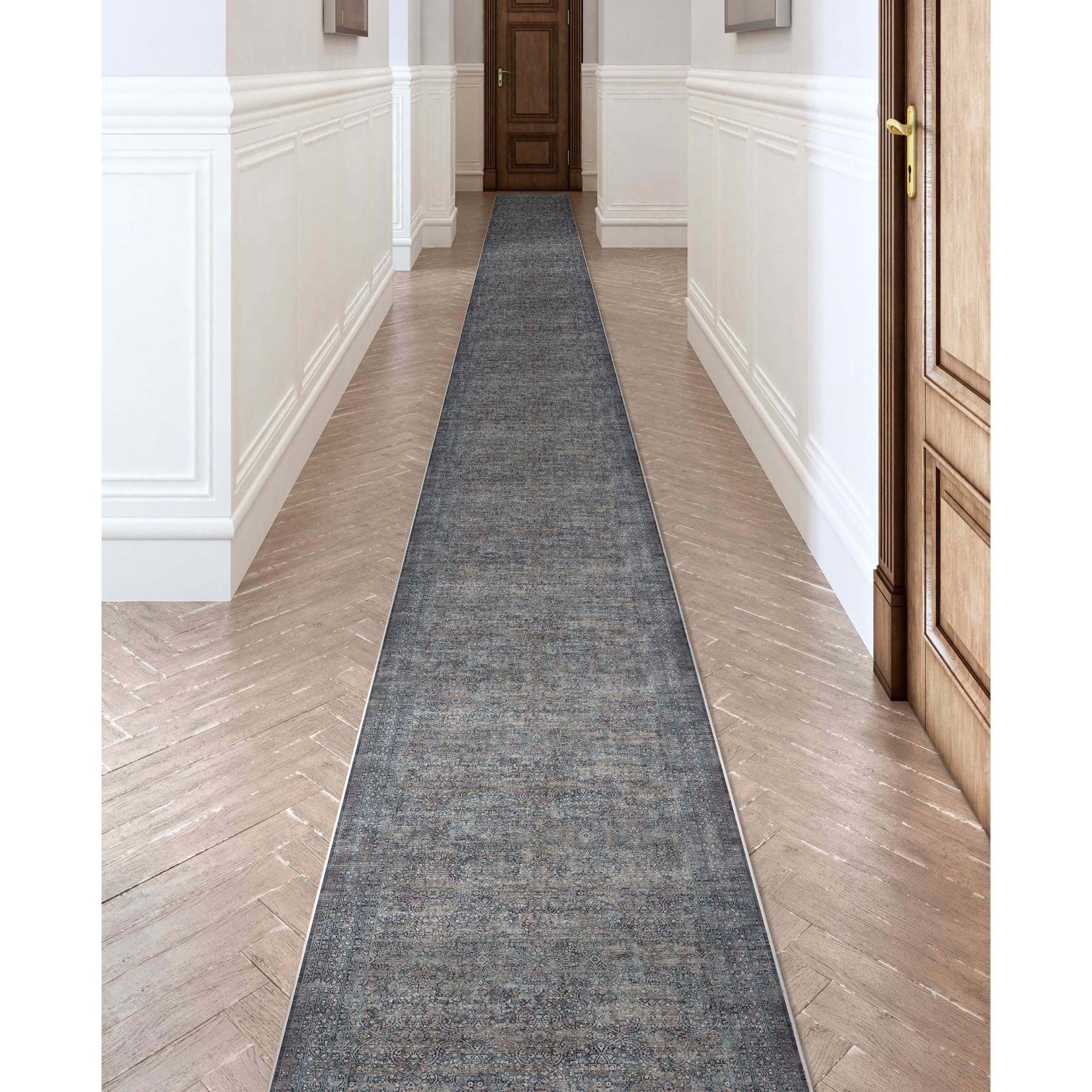 Custom Size Runner Juliette Vintage Persian Oriental Blue Choose Your Width x Choose Your Length Hallway Runner Rug Well Woven