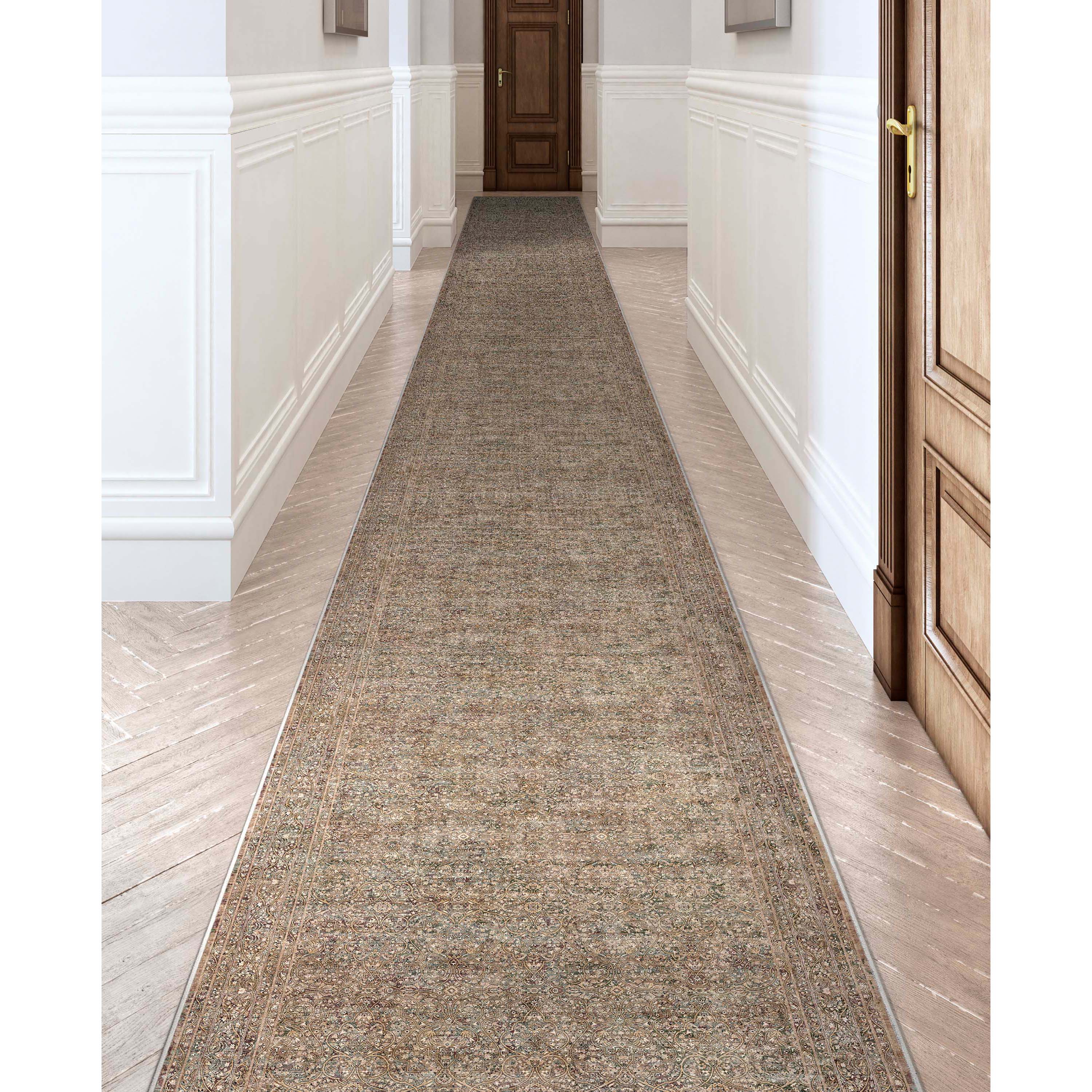 Custom Size Runner Juliette Vintage Persian Oriental Beige Choose Your Width x Choose Your Length Hallway Runner Rug