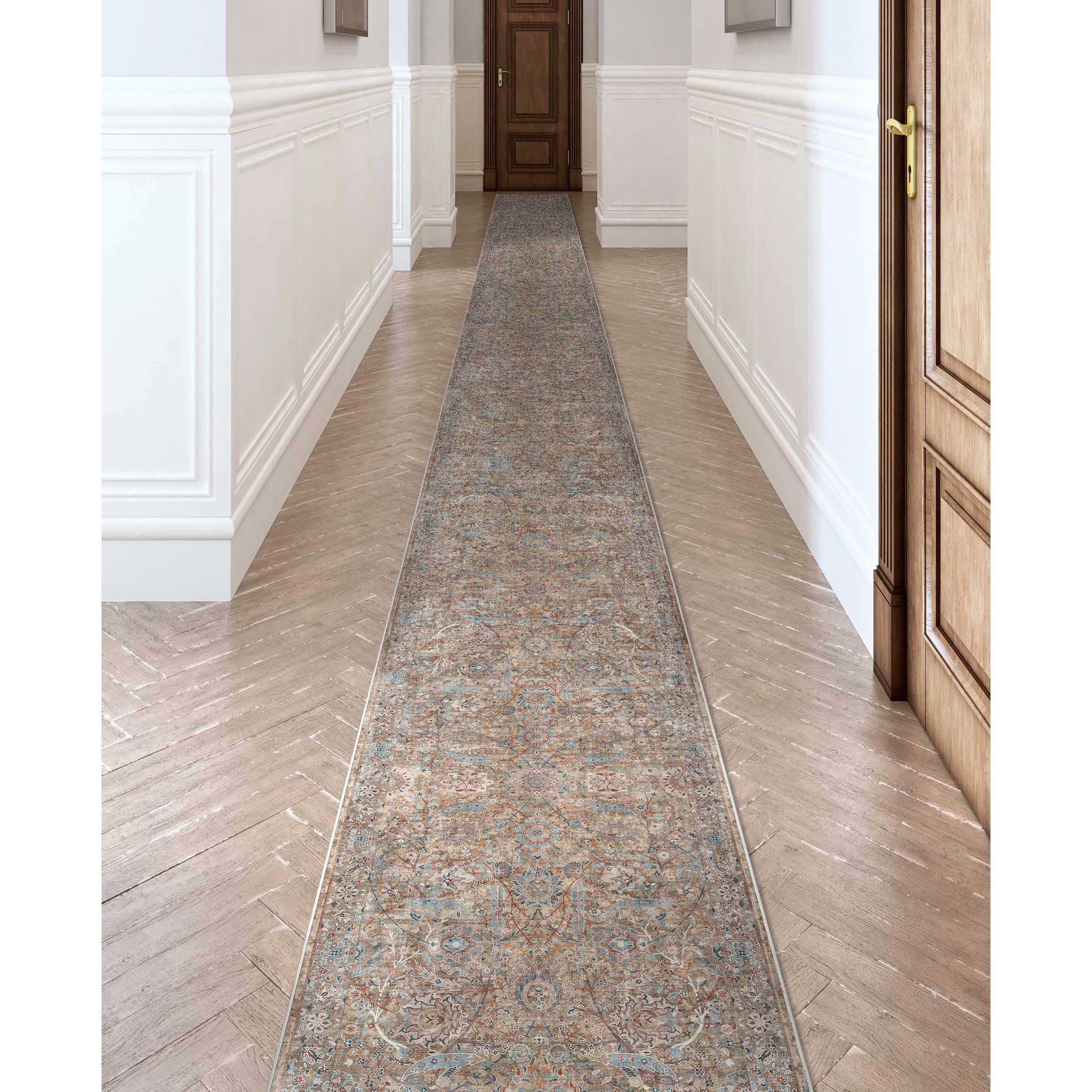 Custom Size Runner Emilia Vintage Persian Oriental Blue Choose Your Width x Choose Your Length Hallway Runner Rug