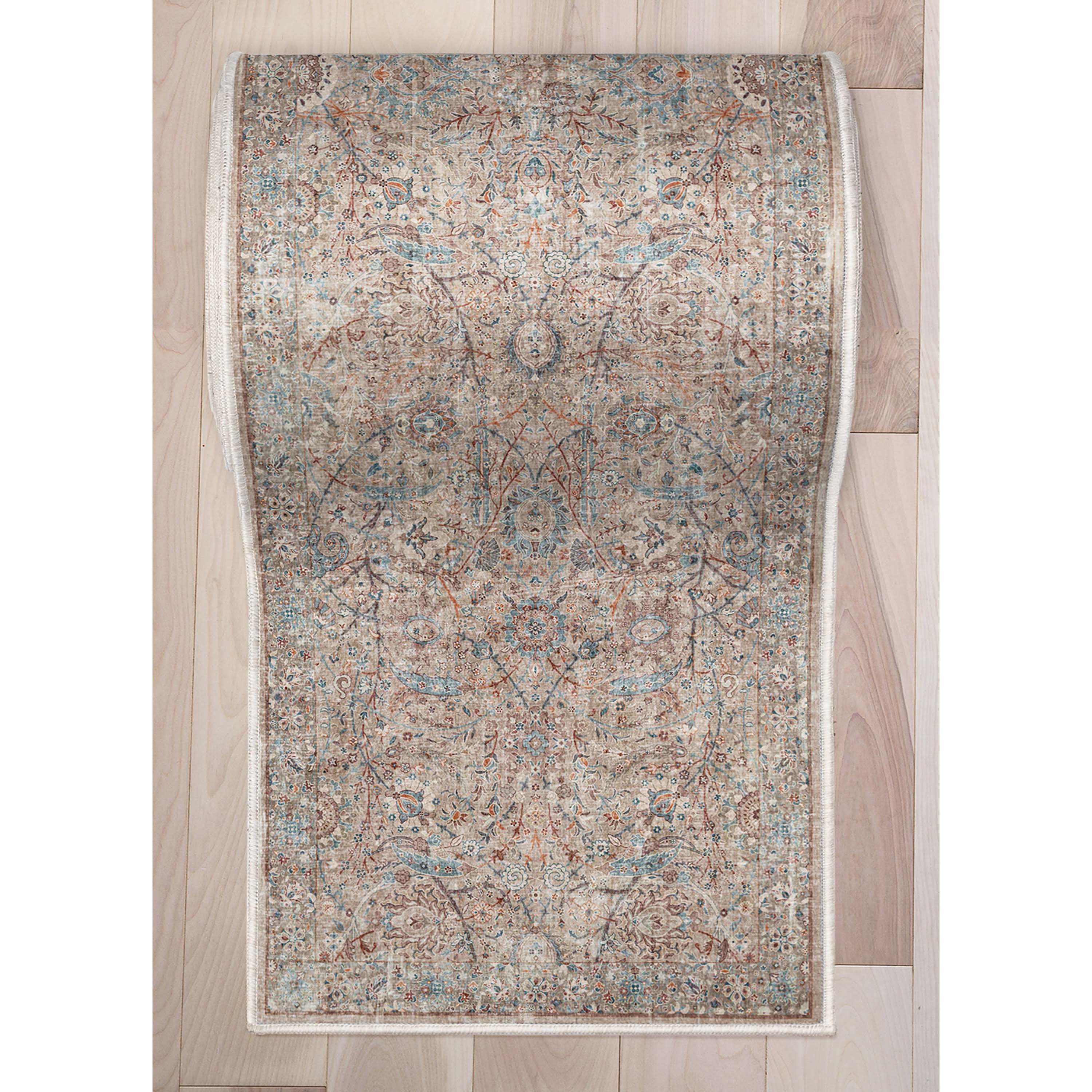 Custom Size Runner Emilia Vintage Persian Oriental Ivory Choose Your Width x Choose Your Length Hallway Runner Rug