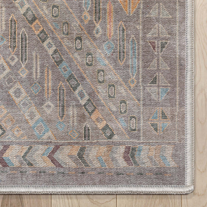 Custom Size Runner Anya Vintage Tribal Grey Choose Your Width x Choose Your Length Hallway Runner Rug