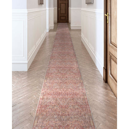 Custom Size Runner Anya Vintage Tribal Red Choose Your Width x Choose Your Length Hallway Runner Rug