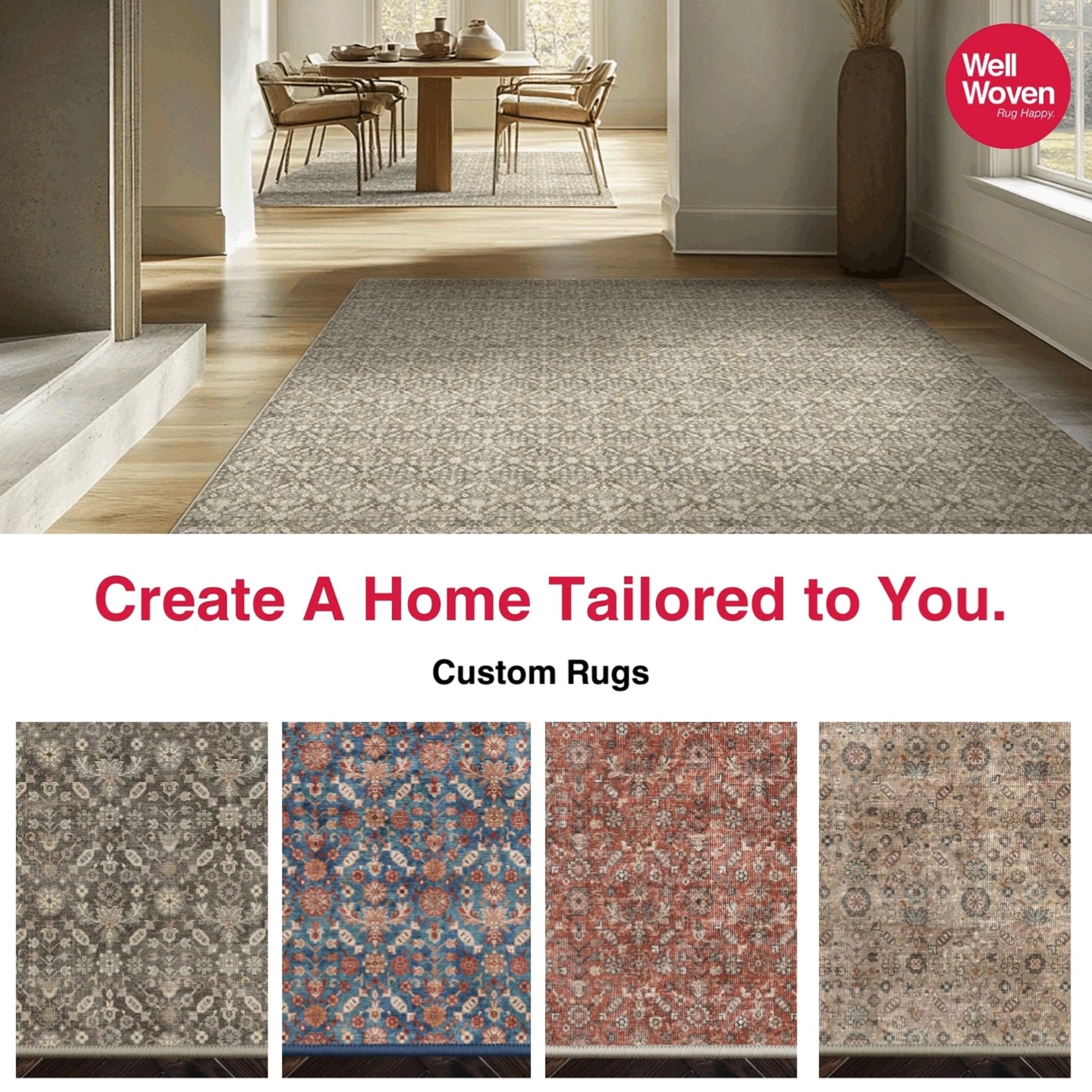 Well Woven - Beige Grey - Hilda Custom Rug