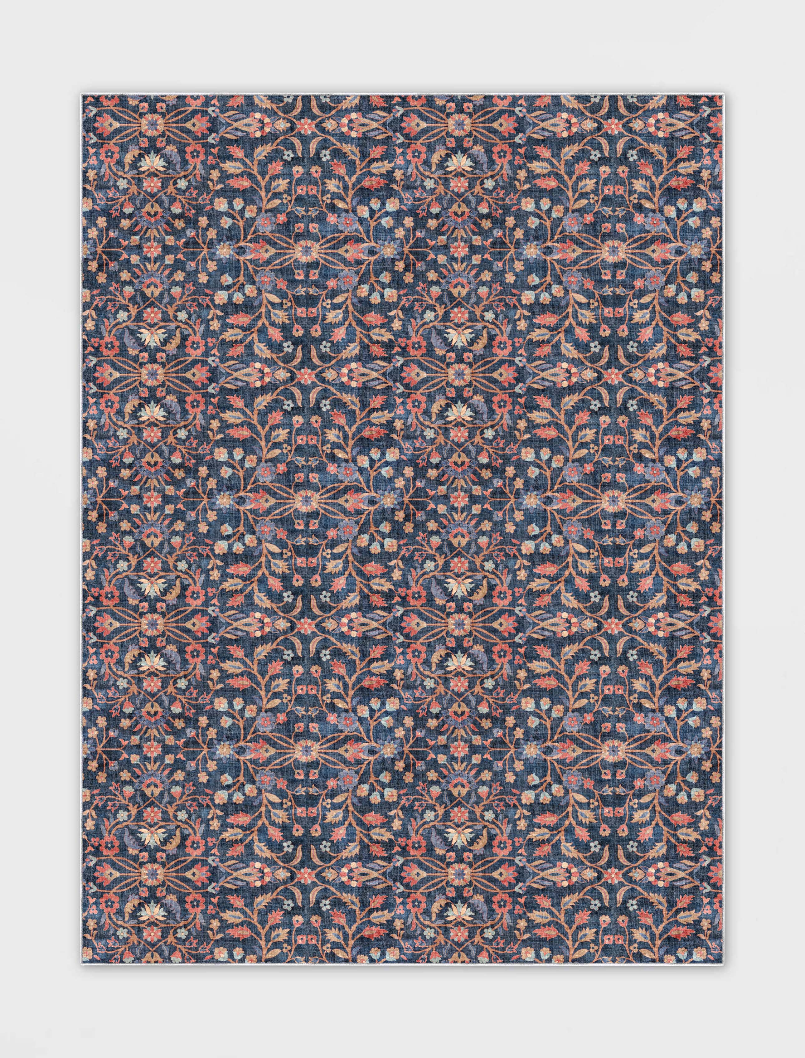 Multi - Jorunn Custom Rug - Botanical Flat-Pile, Personalized Sizes, Easy Maintenance Well Woven
