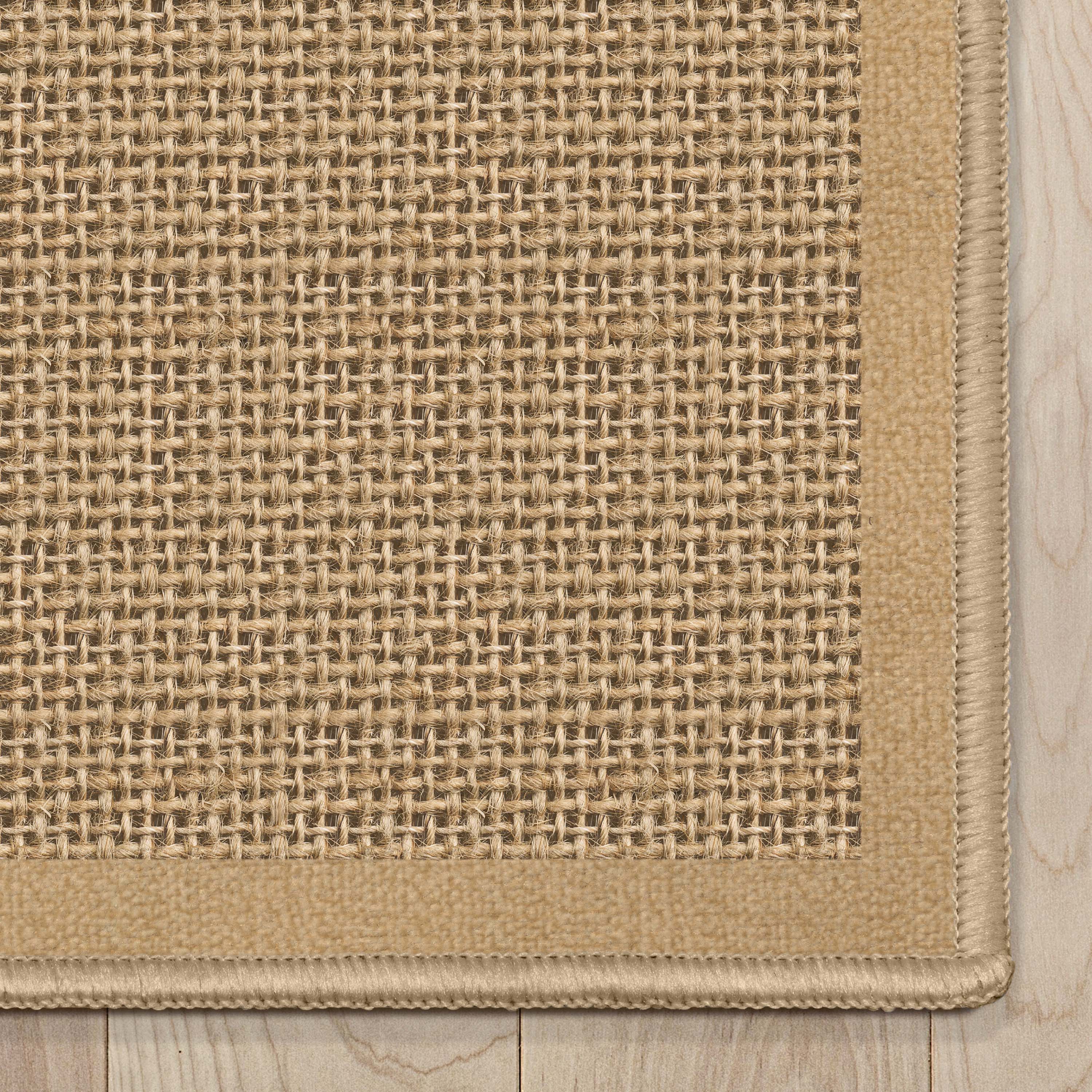 Well-Jute Shiba Farmohouse Solid Beige Flatweave 5' x 7' Rug