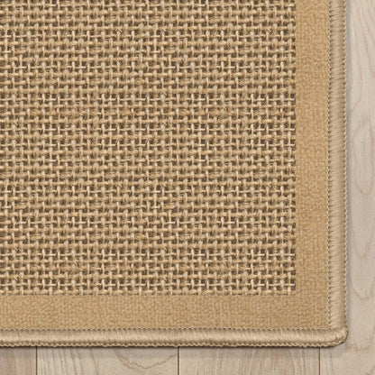 Well-Jute Shiba Farmohouse Solid Beige Flatweave 5' x 7' Rug