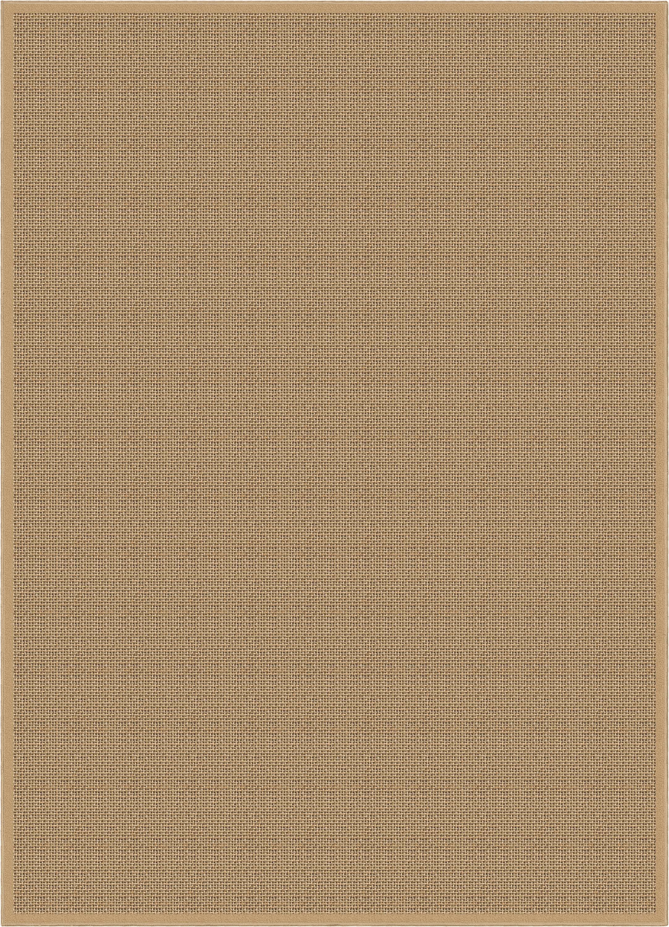 Well-Jute Shiba Farmohouse Solid Beige Flatweave 5' x 7' Rug