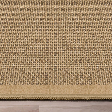 Well-Jute Shiba Farmohouse Solid Beige Flatweave 5' x 7' Rug