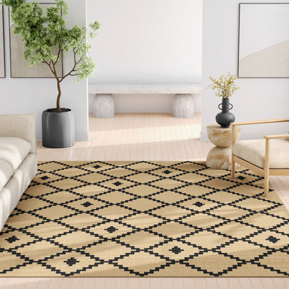 Well-Jute Akita Moroccan Lattice Flatweave Rug