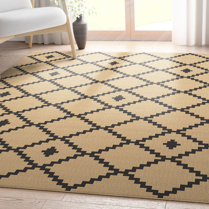 Well-Jute Akita Moroccan Lattice Flatweave Rug