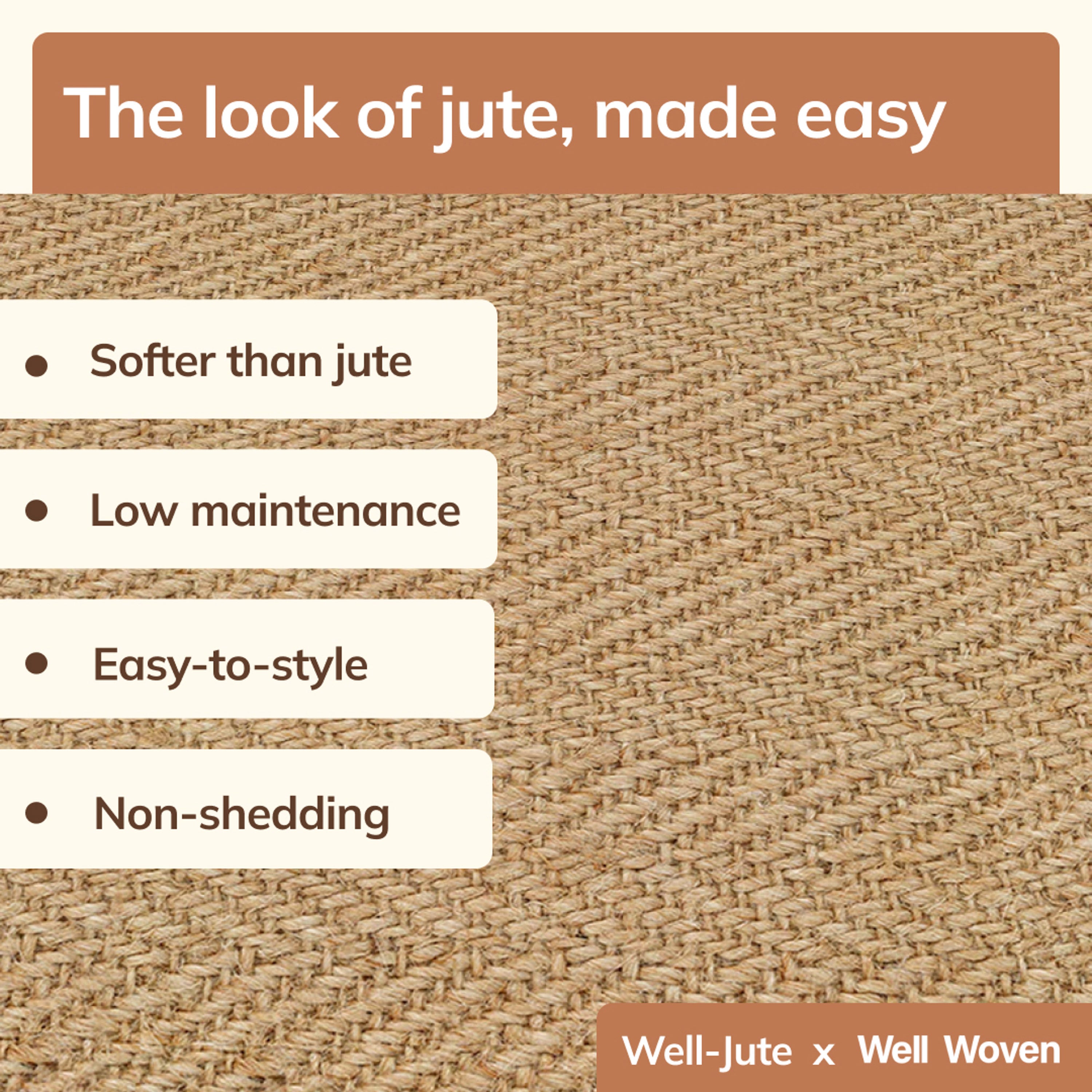 Well-Jute Boerboel Geometric Herringbone Beige Flatweave Rug