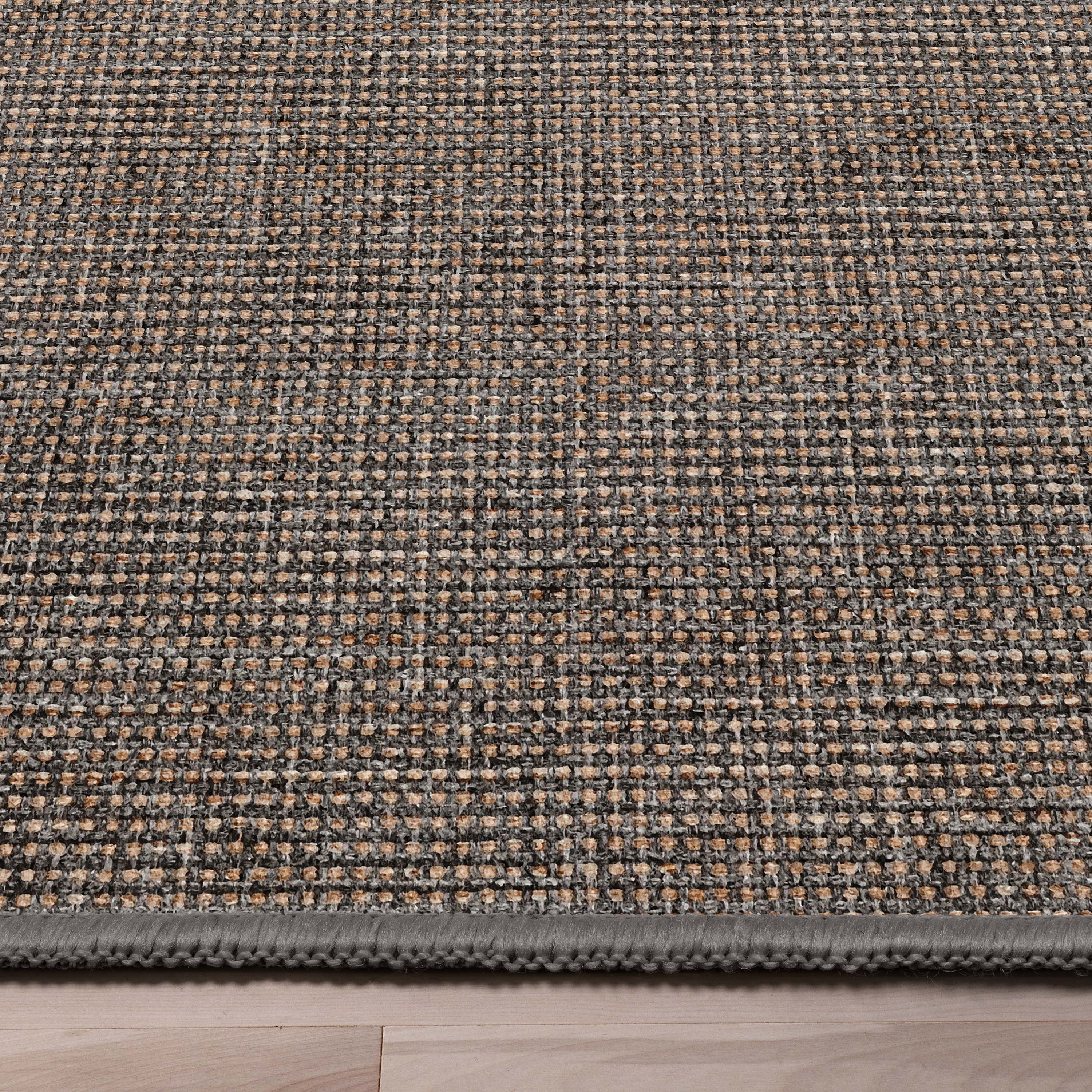 Well-Jute Airedale Farmohouse Solid & Striped Grey Flatweave 5' x 7' Rug