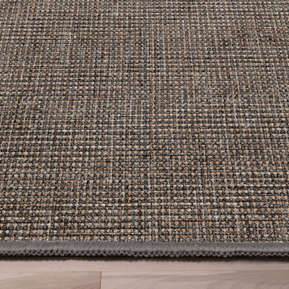 Well-Jute Airedale Farmohouse Solid & Striped Grey Flatweave 5' x 7' Rug